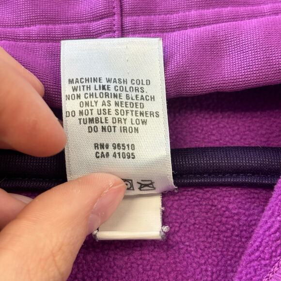 UA Under Armour Two Tone‎ Purple Colorblock Womens Medium Fleece Divide Hoodie - Picture 4 of 8